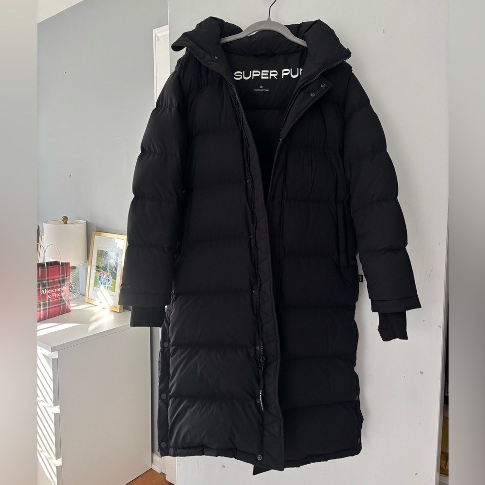 Aritzia Super Puff Long Black Puffer Coat